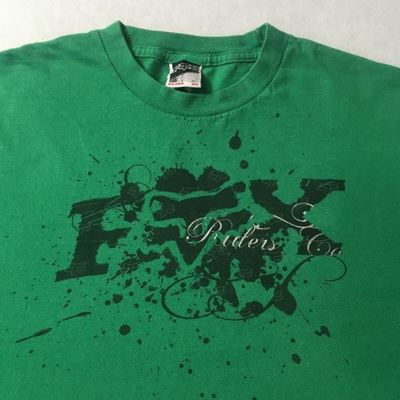 #DD Fox Riders T-Shirt Mens XL Moto green Short Sleeve Shirt 2xl motocross - Picture 9 of 10